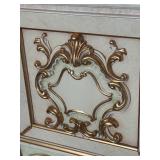 Asnaghi Hand Painted Ornate Accent Cabinet with Gold Trim and Floral Detail