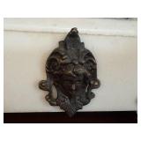 Vintage Marble Mantel Clock with Bronze Classical Lady Statue