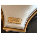 Asnaghi Ornate Pedestal Stand with Gold Accents, 36 Inch Tall