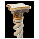 Asnaghi Ornate Pedestal Stand with Gold Accents, 36 Inch Tall