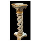 Asnaghi Ornate Pedestal Stand with Gold Accents, 36 Inch Tall