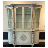 Hand Painted Italian Asnaghi Display Cabinet with Floral Motif