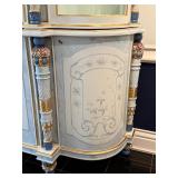 Hand Painted Italian Asnaghi Display Cabinet with Floral Motif