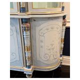Hand Painted Italian Asnaghi Display Cabinet with Floral Motif