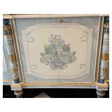 Hand Painted Italian Asnaghi Display Cabinet with Floral Motif