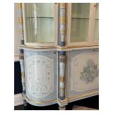 Hand Painted Italian Asnaghi Display Cabinet with Floral Motif