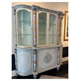 Hand Painted Italian Asnaghi Display Cabinet with Floral Motif