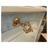 Hand Painted Italian Asnaghi Display Cabinet with Floral Motif