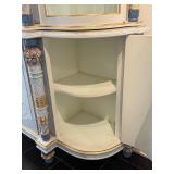 Hand Painted Italian Asnaghi Display Cabinet with Floral Motif