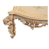 Asnaghi Hand Painted Ornate Coffee Table with Floral Design