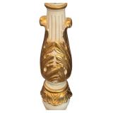 Ornate Gold and Cream Pedestal Stand, 37.5 Inch Tall