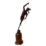 Bronze Mercury Figural Sculpture on Pedestal Base