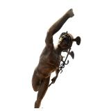 Bronze Mercury Figural Sculpture on Pedestal Base