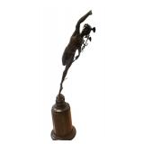 Bronze Mercury Figural Sculpture on Pedestal Base