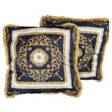 Pair of Versace Pattern Decorative Throw Pillows