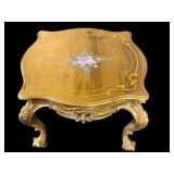 Vintage French Style Gilt Floral Painted Coffee Table