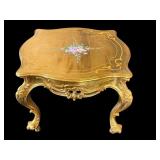 Vintage French Style Gilt Floral Painted Coffee Table