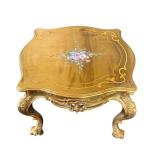Vintage French Style Gilt Floral Painted Coffee Table