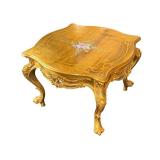 Vintage French Style Gilt Floral Painted Coffee Table