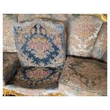 Vintage Rococo Style Sofa with Gold Gilt Wood and Tapestry Upholstery