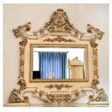 Ornate Asnaghi Italian Style Dresser with Mirror and Floral Detailing