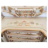 Ornate Asnaghi Italian Style Dresser with Mirror and Floral Detailing