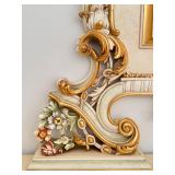 Ornate Asnaghi Italian Style Dresser with Mirror and Floral Detailing