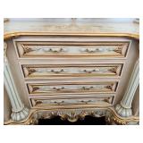 Ornate Asnaghi Italian Style Dresser with Mirror and Floral Detailing