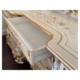 Ornate Asnaghi Italian Style Dresser with Mirror and Floral Detailing