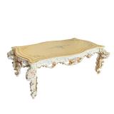 Ornate Hand-Painted Asnaghi Coffee Table with Floral Accents