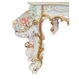 Ornate Hand-Painted Asnaghi Coffee Table with Floral Accents