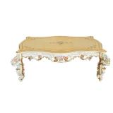Ornate Hand-Painted Asnaghi Coffee Table with Floral Accents