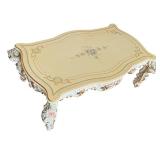 Ornate Hand-Painted Asnaghi Coffee Table with Floral Accents