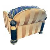 J. Coro Upholstered Armchair and Ottoman with Versace Fabric