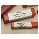 Lot of (3) Shars 4 Flute Double End Stub Ball End Mill - 1/2 (x2), 3/8 (x1)