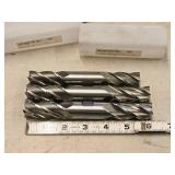 Lot of (3) 4 Flute Double Sided HSS End Mill - 7/8 (x2), 3/4 (x1)