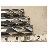 Lot of (3) 4 Flute Double Sided HSS Ground End Mill - 3/4, 7/8, 1"