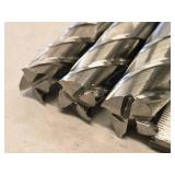 Lot of (3) 4 Flute Double Sided HSS Ground End Mill - 3/4, 7/8, 1"