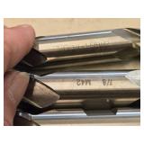 Lot of (3) 4 Flute Double Sided HSS Ground End Mill - 3/4, 7/8, 1"
