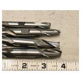 Lot of (4) 2 Flute Double Sided End Mill - 1/2 (x2), 25/64 (x1), 3/8 (x1)