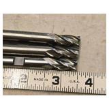 Lot of (3) - 3/8 4 Flute Double Sided HSS End Mill