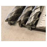 Lot of (3) - 3/8 4 Flute Double Sided HSS End Mill