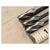Lot of (3) - 3/8 4 Flute Double Sided HSS End Mill
