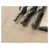 Lot of (3) 4 Flute Double Sided HSS End Mill - 1/8x3/8 (x1) , 1/4x3/8 (x2)