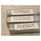 Lot of (4) 4 Flute Double Sided HSS End Mill - 5/16x3/8