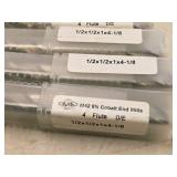 Lot of (5) Allied Machine & Engineering 8% Cobalt 4 Flute Double Sided Cobalt End Mill - 1/2x1/2x1x4-1/8