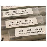 Lot of (9) Shars HSS 4 Flute Double Sided HSS End Mill - 3/8x3/8x3/4x3-1/2 404-6076