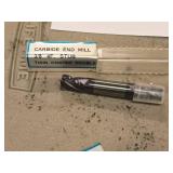 Lot of (5) 4 Flute Double-Sided Carbide End Mill - (2) 1/2, (2) 3/8 Tialn Coated, (1) 5/16 Tiain Coated