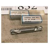 Lot of (5) 4 Flute Double-Sided Carbide End Mill - (2) 1/2, (2) 3/8 Tialn Coated, (1) 5/16 Tiain Coated