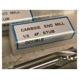 Lot of (5) 4 Flute Double-Sided Carbide End Mill - (2) 1/2, (2) 3/8 Tialn Coated, (1) 5/16 Tiain Coated